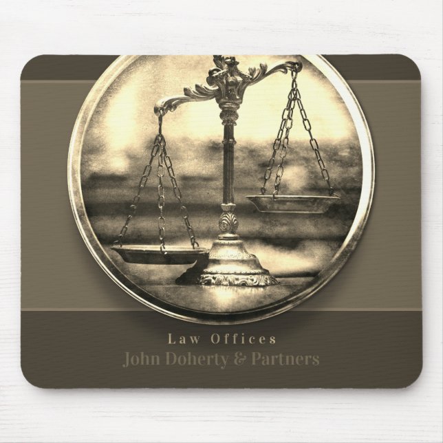 Goldenes Foto - Skala der Gerechtigkeit | Rechtsan Mousepad (Vorne)