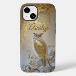 Goldenes Fukuro mit Blüten Case-Mate iPhone 14 Hülle