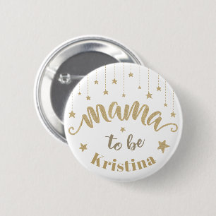 Goldenes Funkeln Kleiner Stern Baby Shower Mama wi Button