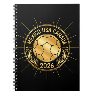 Goldenes Fußball-Emblem 2026   Mexiko USA Kanada Notizblock