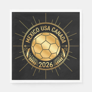 Goldenes Fußball-Emblem 2026 Mexiko USA Kanada Serviette