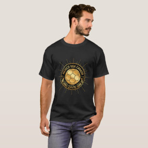 Goldenes Fußball-Emblem 2026   Mexiko USA Kanada T-Shirt