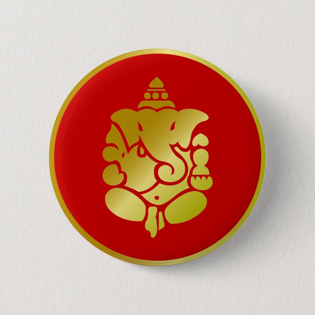 Goldenes Ganesha Button (Vorderseite)