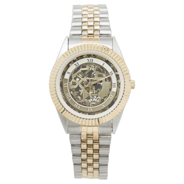 Goldenes Gear-Muster für eWatch Armbanduhr (Vorderseite)