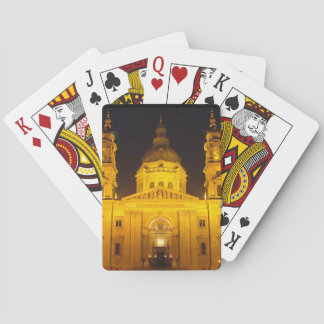 Goldenes Gebäude in der Nacht Spielkarten