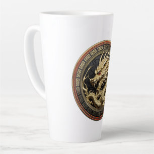 Goldenes geheiligtes östliches Drachenmedaillon Milchtasse