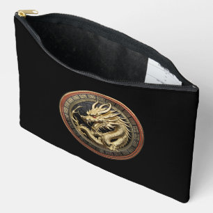 Goldenes geheiligtes östliches Drachenmedaillon Zubehörtasche