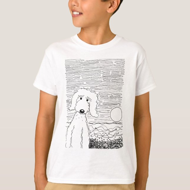 Goldenes Gekritzel auf dem Strand T-Shirt (Vorderseite)