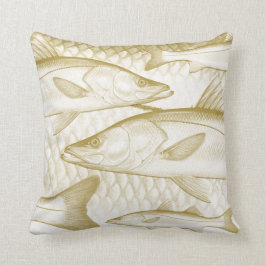 Goldenes/Gelb-allgemeines Snook-Wurfs-Kissen Kissen