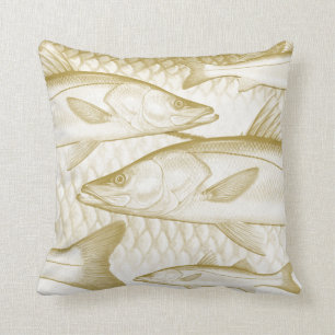 Goldenes/Gelb-allgemeines Snook-Wurfs-Kissen Kissen