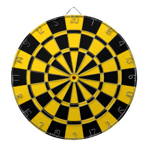 Goldenes Gelbes und schwarz Dartscheibe