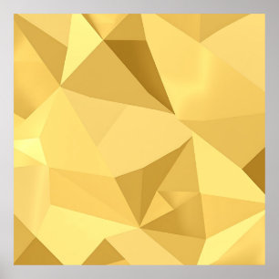 Goldenes geometrisches abstraktes Muster Poster
