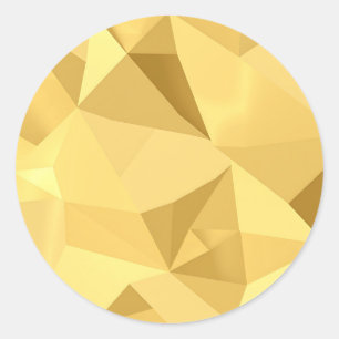 Goldenes geometrisches abstraktes Muster Runder Aufkleber