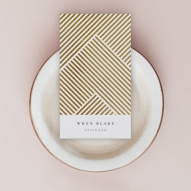 Goldenes geometrisches Muster Elegant Luxe Visitenkarte (Von Creator hochgeladen)