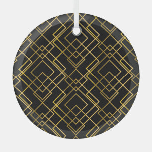 Goldenes geometrisches, nahtloses Rhombus-Muster. Ornament Aus Glas