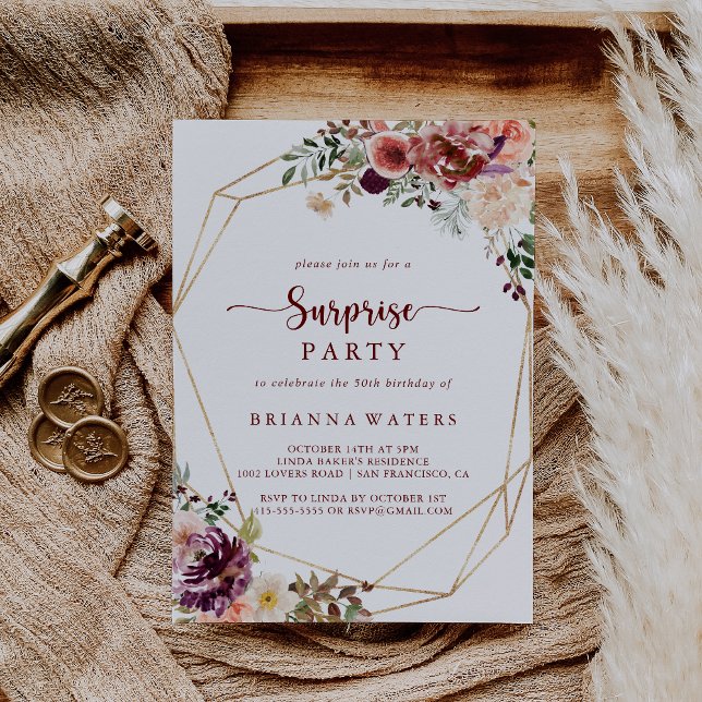 Goldenes geometrisches Party Einladung (Von Creator hochgeladen)