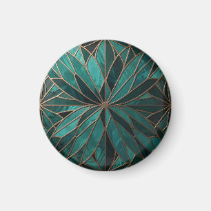 Goldenes geometrisches Sternenmuster Art Deco Luxu Magnet