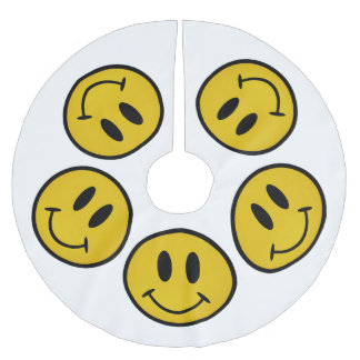 Goldenes Gesicht Polyester Weihnachtsbaumdecke