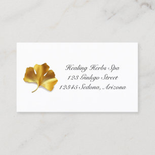 Goldenes Ginkgoblatt - Symbol für Langlebigkeit un Visitenkarte
