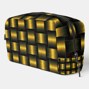 Goldenes Gitter Schwarz und Gold Waschbeutel