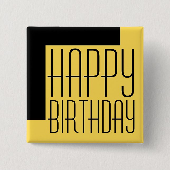 Goldenes Glück zum Geburtstag Button (Vorderseite)