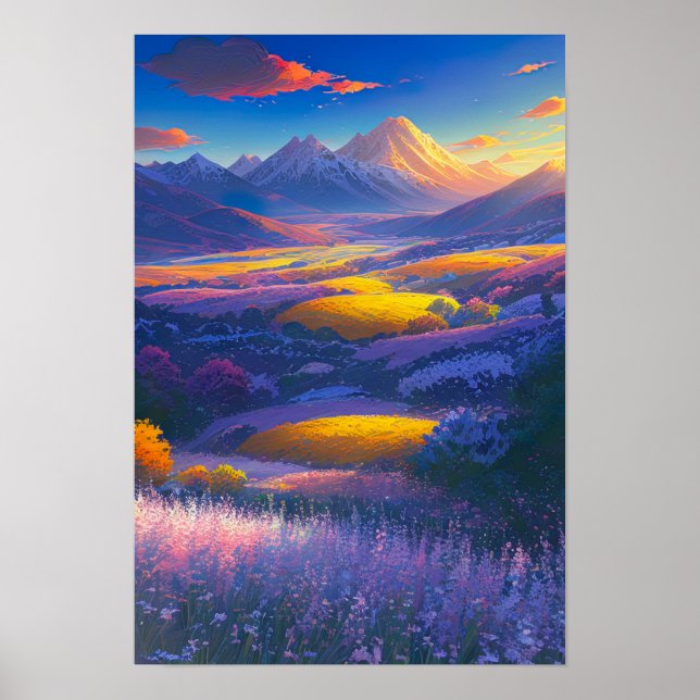 Goldenes Glühen im Tal Poster (Vorne)