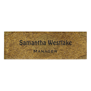 Goldenes graviert namenschild