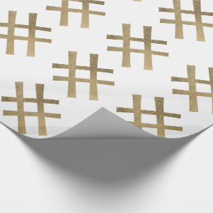Goldenes Hashtag Geschenkpapier
