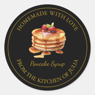 Goldenes hausgemachtes Pancake Sirup Label Schwa Runder Aufkleber