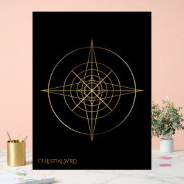 Goldenes Heilige Geometrie Acryl Hochzeitsschild Acrylschild