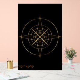 Goldenes Heilige Geometrie Acryl Hochzeitsschild Acrylschild