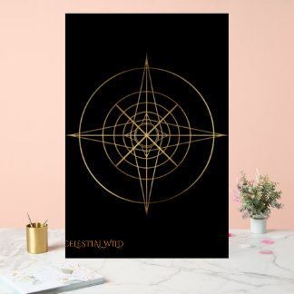 Goldenes Heilige Geometrie Acryl Hochzeitsschild Acrylschild