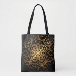 Goldenes Heiliges Geometrie-Leuchten Tasche