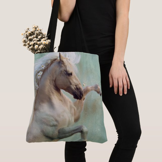 Goldenes Hengstpferd - Tote Tasche (Von Nahem)