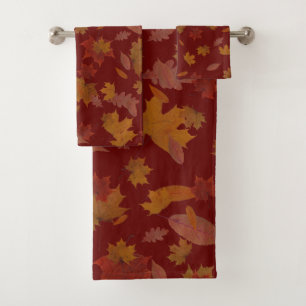 Goldenes Herbst-Blätter auf kundenspezifischem Badhandtuch Set