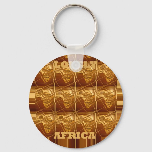Goldenes Herz Afrikas Schlüsselanhänger (Vorderseite)