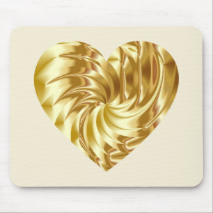 Goldenes Herz (Goldene Form der Liebe) Mousepad