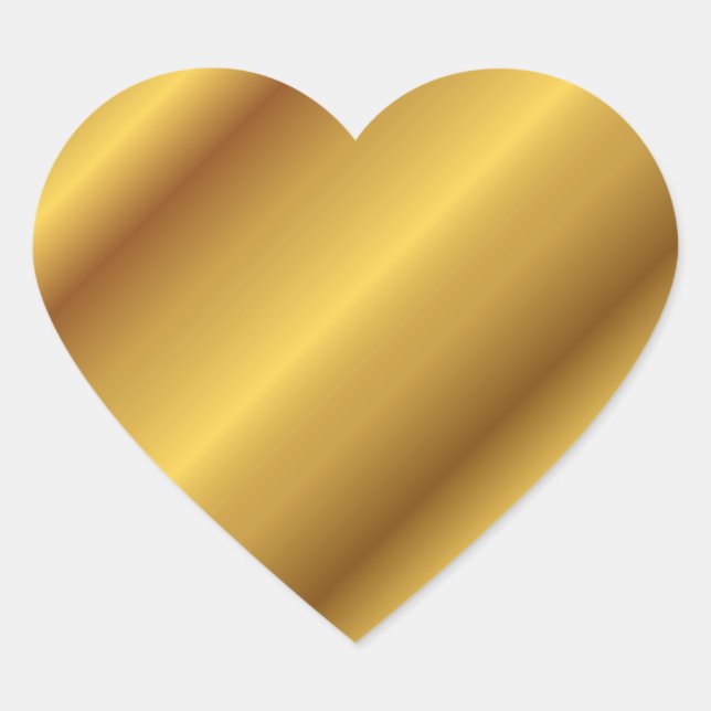 Goldenes Herz Herz-Aufkleber (Vorderseite)