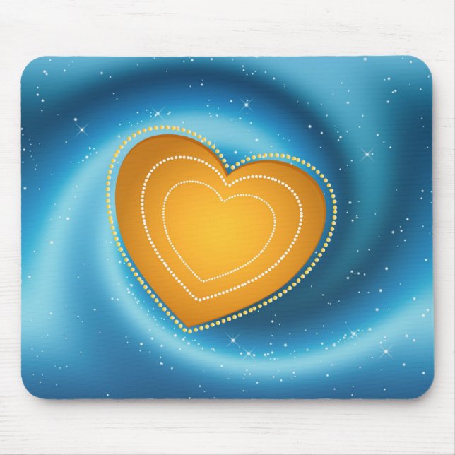 Goldenes Herz Mousepad (Vorne)
