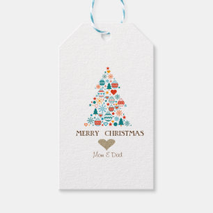 Goldenes Herz, Pine Tree Farbenfrohe Bälle Weihnac Geschenkanhänger