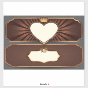 Goldenes Herz und Laurel Icons Aufkleber