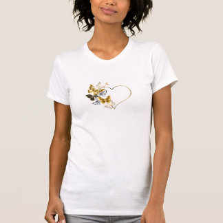 Goldenes Herz und Schmetterlinge Bella+Leinwand Kl T-Shirt