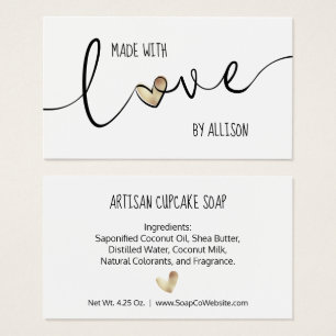 Goldenes Herz und Typografie - Mit Liebe erstellte
