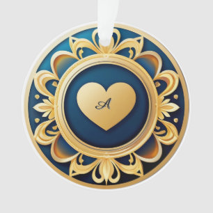 Goldenes Herzmedaillon Ornament