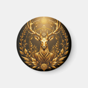 Goldenes Hirsch-Emblem Magnet