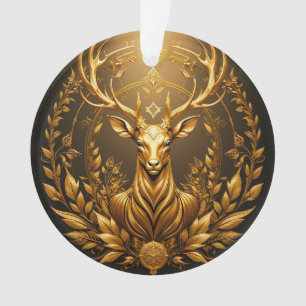 Goldenes Hirsch-Emblem Ornament