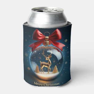 Goldenes Hirschornament in einer Weihnachtskugel Dosenkühler