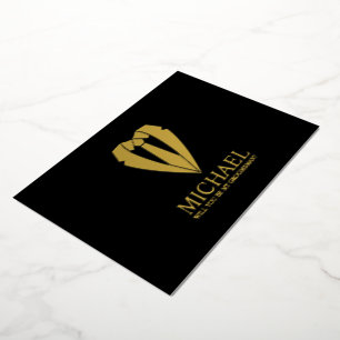 Goldenes Hochzeitsanzug-Set personalisiert für Bra Folieneinladung