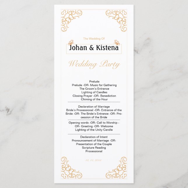 Goldenes Hochzeitsprogramm Programm (Vorderseite)