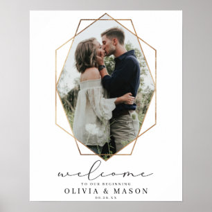 Goldenes Hochzeitssymbol mit Foto Poster